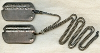 Nice WWII US Army Dog Tags T-Dated 42 - 43 on Sterling Chain from Apex NC