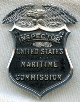 WWII US Maritime Commission Numbered Inspector Badge