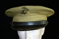 WWII US Marine Corps Officer's Khaki Visor Hat