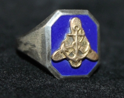 Beautiful WWII US Navy W.A.V.E.S. Ring in 10K Gold and Sterling Silver