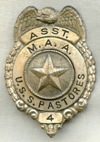 WWII USS Pastores Asst. MAA (Master at Arms) Badge in Silver-Plated Brass
