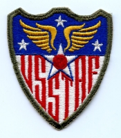 WWII US Strategic Air Force USSTAF Shoulder Patch Thin Lettering Variation