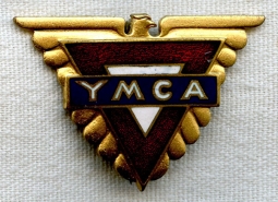 WWII Youth Mens Christian Association (YMCA) Officer Collar Badge