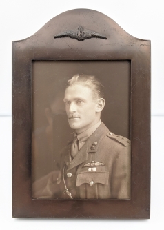 Magnificent Early WWI RFC (Royal Flying Corps) Pilot Portrait Photo in Wonderful Bronze Frame.