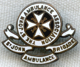 WWI St. John Ambulance Association Ambulance Brigade Lapel Pin