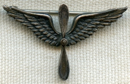 Beautiful & Scarce WWI US Air Service Officer Overseas Cap Winged Prop (Branch of Service) Insignia