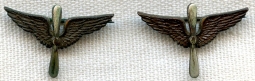 Scarce Pair of WWI US Air Service Officer Shirt Collar Insignia