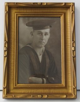 Great WWI US Navy Sailor Photo with Gorgeous Frame from Portland, Maine
