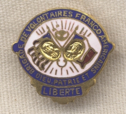 WWI Volunteer Franco-American Brigade Lapel Badge