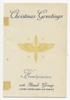 1944 Christmas Card from US Army Air Forces 12th Bomb Group in India