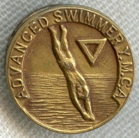 1930s YMCA 'Advanced' Level Swimming Award Lapel Pin