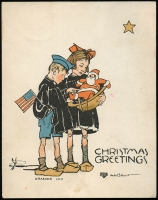WWI YMCA Christmas Card From 151st Field Artillery Brigade Soldier L. Roy Mann to his Son