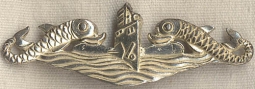 Scarce WWII H+H CPO Sub Dolphin Badge "Deco" Style