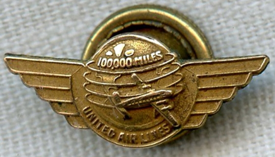 【ビンテージ】1958年 United Airlines Mile Club ビンテージ】1958年 United Airlines Mile Club（1958 Miles