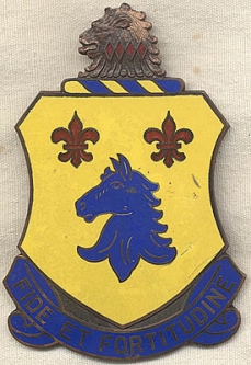Fabulous 102nd Cavalry Saddle Blanket Badge by Whitehead & Hoag
