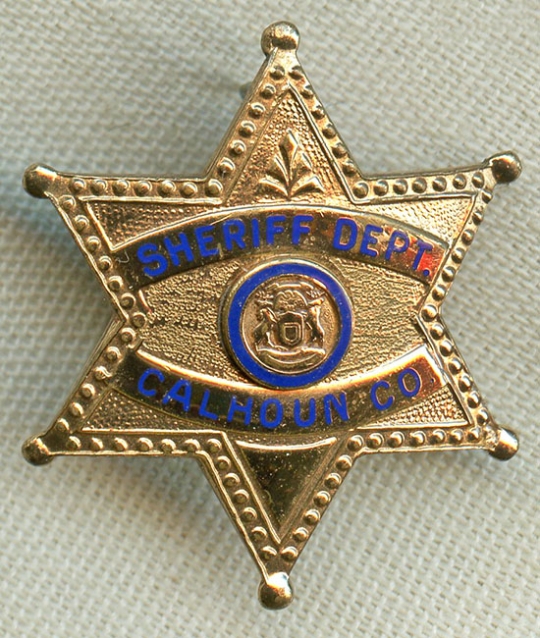 Vintage Sanilac Co Michigan Deputy Sheriff Police Badge Accessoires Hoeden & petten Helmen Militaire helmen 