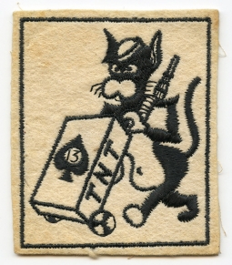 Cool WWII USN 13th NCB Naval Construction BN Seabees Unofficial Jacket Patch