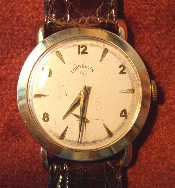Beautiful 1950s 14K Gold Lord Elgin Men's Wristwatch: Flying Tiger ...
