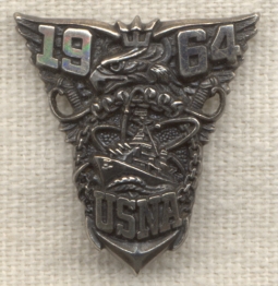 14 Karat Gold Engraved United States Naval Academy Class of 1964 Pin by Balfour