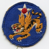WWII USAAF 14th Air Force Patch "1-1/2 Elbow" Variant, Lightly Worn