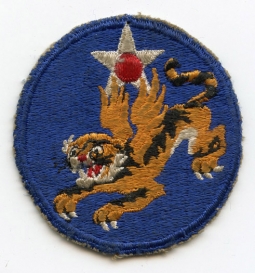 WWII USAAF 14th Air Force Patch "1-1/2 Elbow" Variant, Moderately Worn