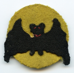 Rare WWI US Air Services 185th Aero Squadron Shoulder Patch. The 'Bat in the Moon'