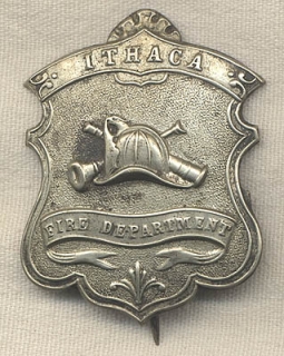 1860s Ithaca, New York Fire Department Badge
