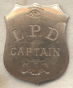 1870s Leadville, Colorado Police Captain Badge<p> NO LONGER AVAILABLE