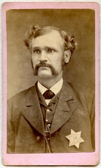 Great 1890's CDV of Galesburg, Illinois Police Officer Wearing Badge #30