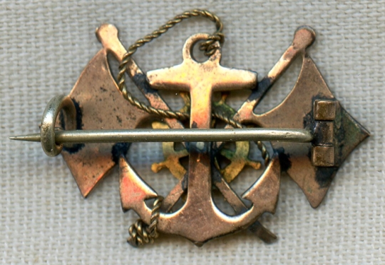 Early, Ca. 1870's Hamburg - Amerika Line Steamship Souvenir Pin with Exquisite Detail