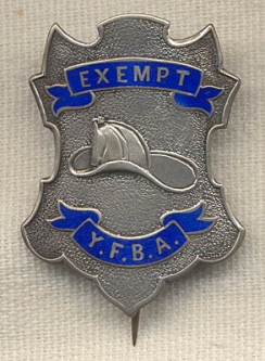 1880s Yonkers, New York Firemen Benevolent Association Badge in Sterling