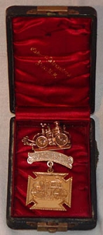 1882 Pawtucket, Rhode Island Fire Chief Badges in 14K Gold in Case