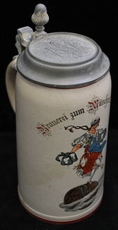 Great 1890's - 1900's German 1L Stein from the Brauerei Zum Munchner Kindl