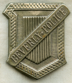 Beautiful 1890's Beverly, Massachusetts Police Radiator Badge