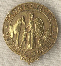 Lovely 1890s Connecticut Humane Society Member Lapel Badge