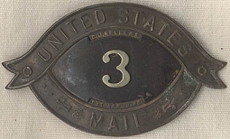 Great 1890s US Mail Hat Badge #3