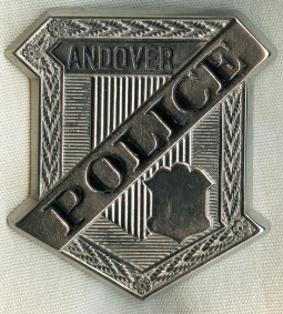 Beautiful Ca. 1900 Andover, MA Police Radiator Badge with Applied Spencer Co., Boston Maker