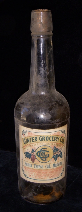 Cool Circa 1900 Madeira Wine Bottle from Boston, Massachusetts
