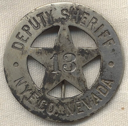 Ca. 1900 Nye County, Nevada Deputy Sheriff #13 Circle-Star