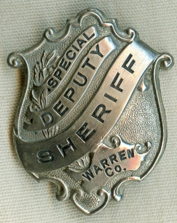Ca. 1900 Warren County, New York Special Deputy Sheriff Badge