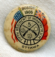 1906 5th Infantry Massachusetts Volunteer Militia (MVM) Celluloid Pin
