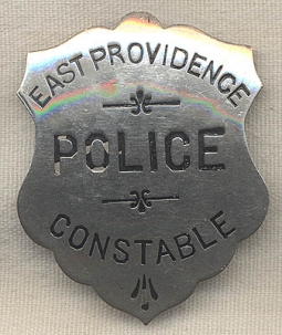 1910s East Providence, Rhode Island Police Constable Badge
