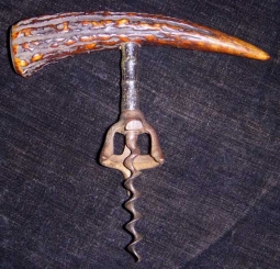 Circa 1910 Stag Horn Cork Screw with Sterling Silver Cap