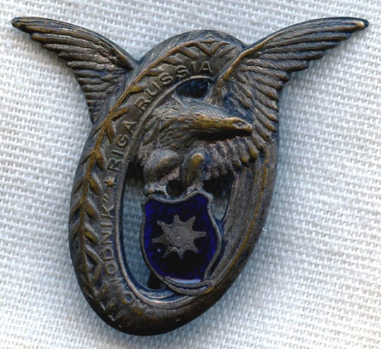 Circa 1914 Advertising Pin for Prowodnik Tires of Riga, Latvia (then Russia)