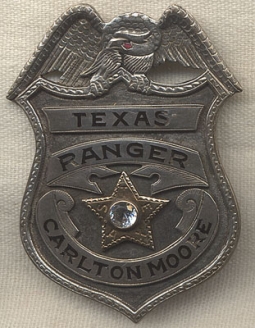 1920s Carlton Moore Texas Ranger Badge