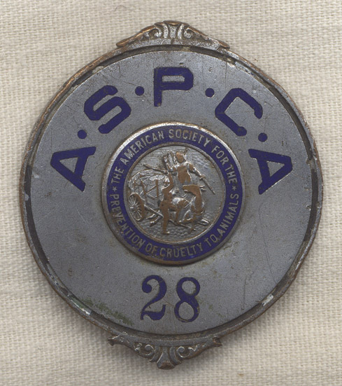 1920s-1930s American Society for the Prevention of Cruelty to Animals (ASPCA)  Badge: Flying Tiger Antiques Online Store