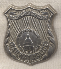 1920s Numbered Baltimore & Ohio (B&O) Railroad Police Badge