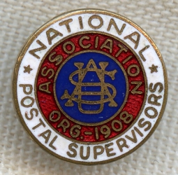 Scarce, Early 1920's National Postal Supervisors Association Member Lapel Pin