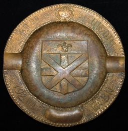 Great WWII 'Trench Art' Ashtray, US Army 192nd Field Artillery BN, 43rd Infantry Division