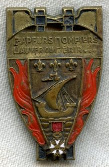 1930s Paris Fire Brigade Badge/Insigne Sapeurs Pompiers Paris